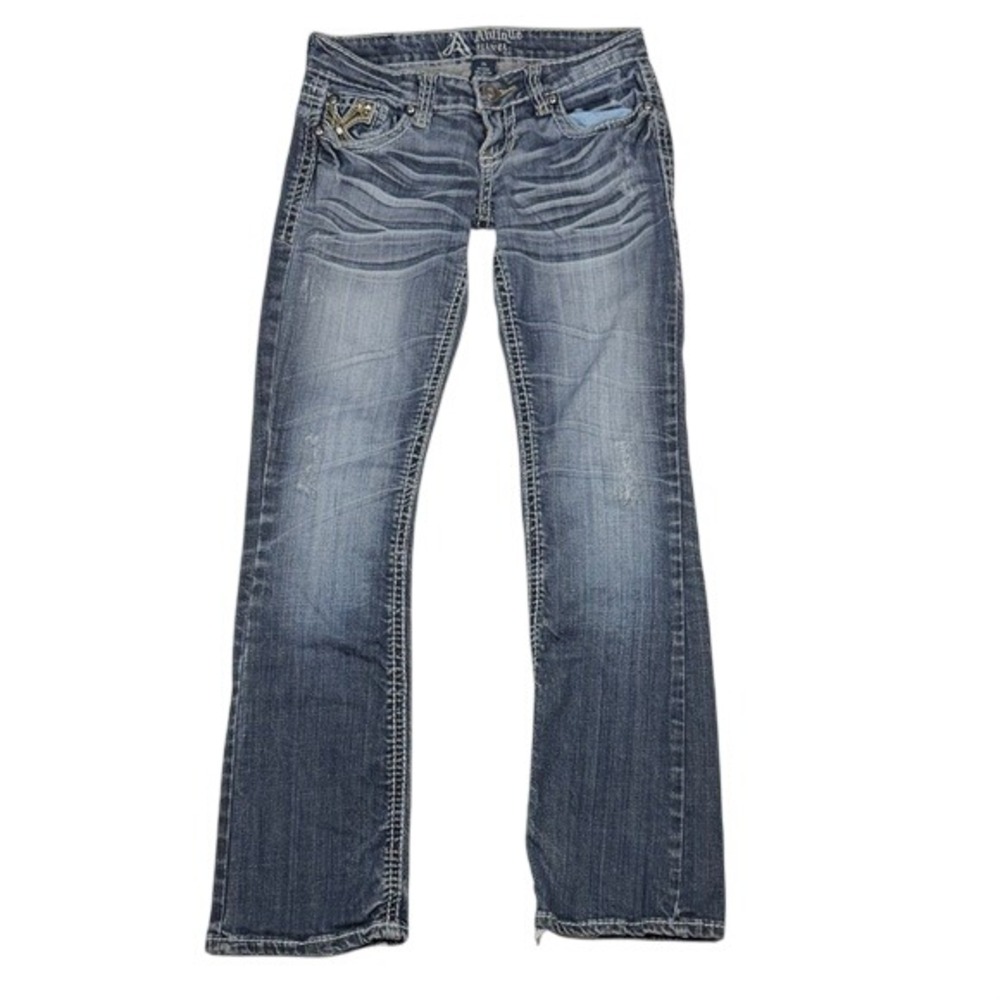 Antique Rivet Womens Bootcut Jeans Size 25 Blue Medium Wash Studded Cross Y2K